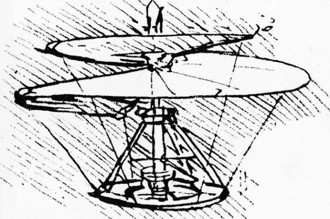 Who Invented the Helicopter and When? - 1483 Leonardo da Vinci's helical airscrew